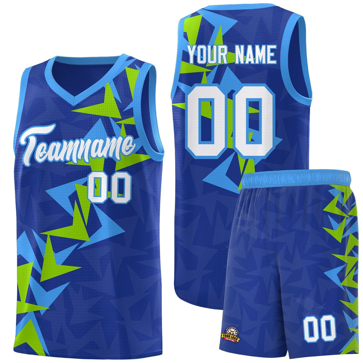Custom Royal Boomerang Pattern Kits Basketball Jersey|KXKSHOP