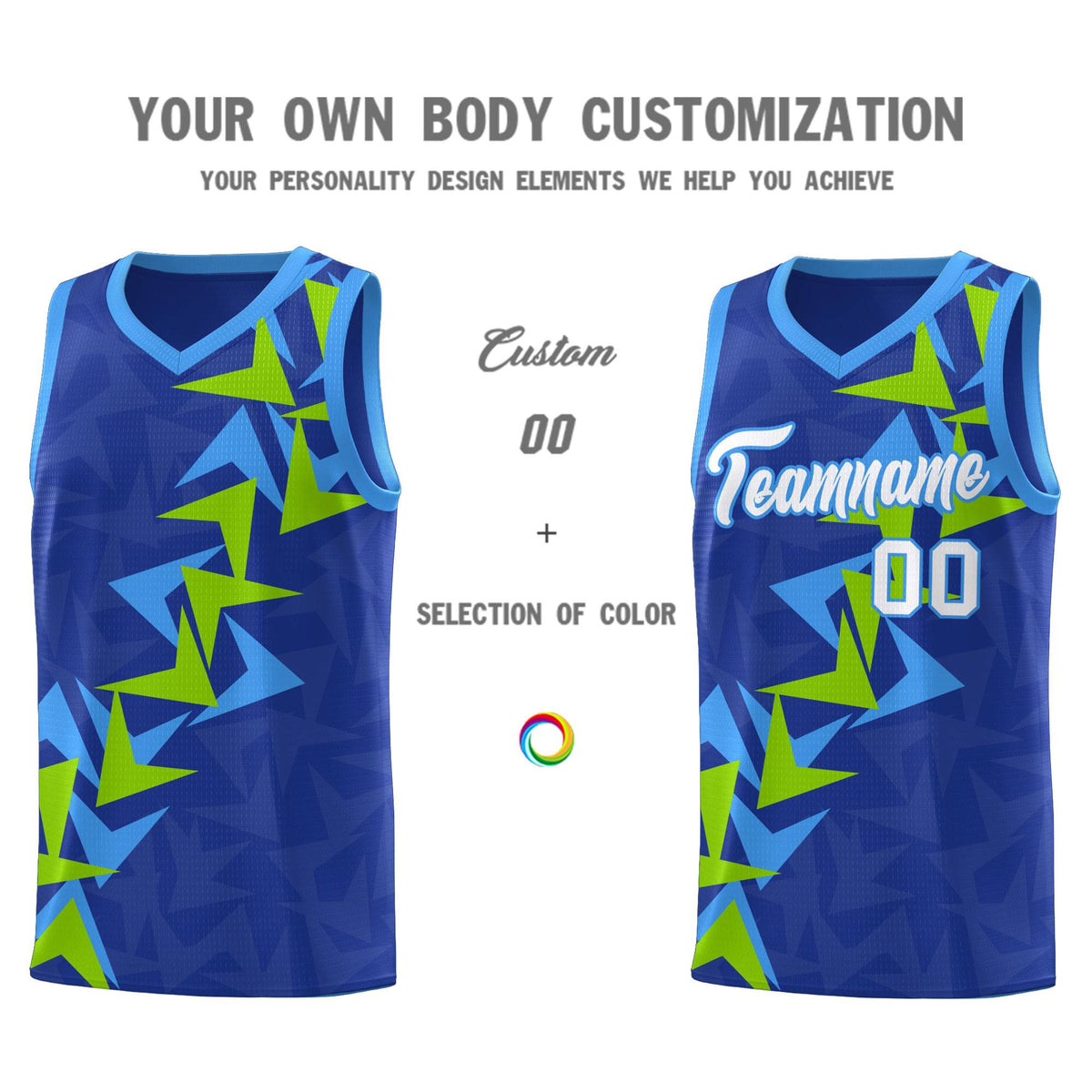 Custom Royal Boomerang Pattern Kits Basketball Jersey|KXKSHOP
