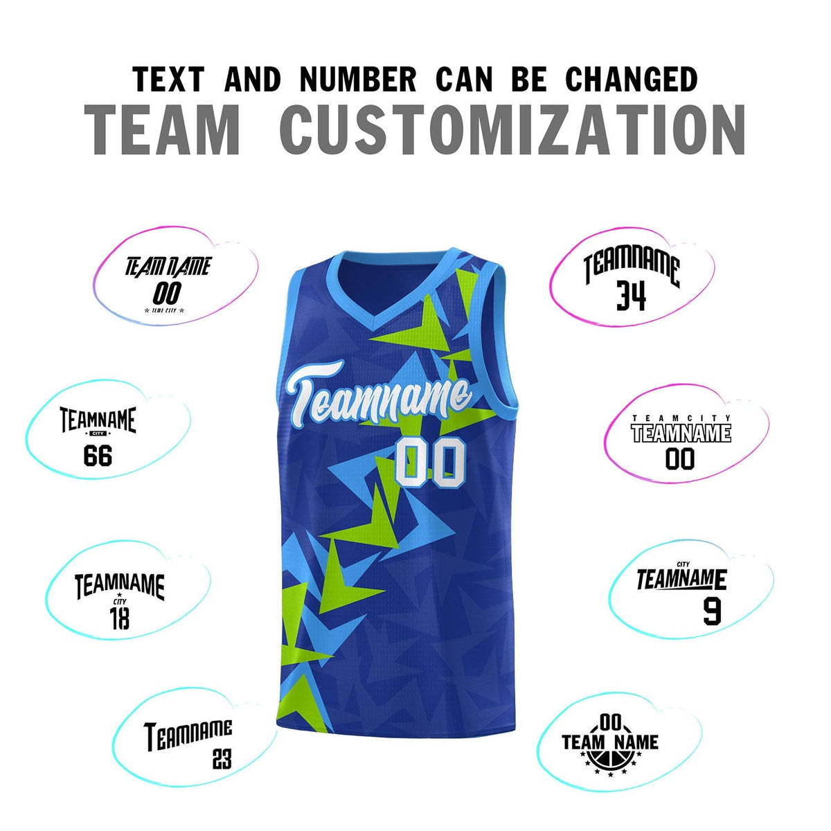 Custom Royal Boomerang Pattern Kits Basketball Jersey|KXKSHOP