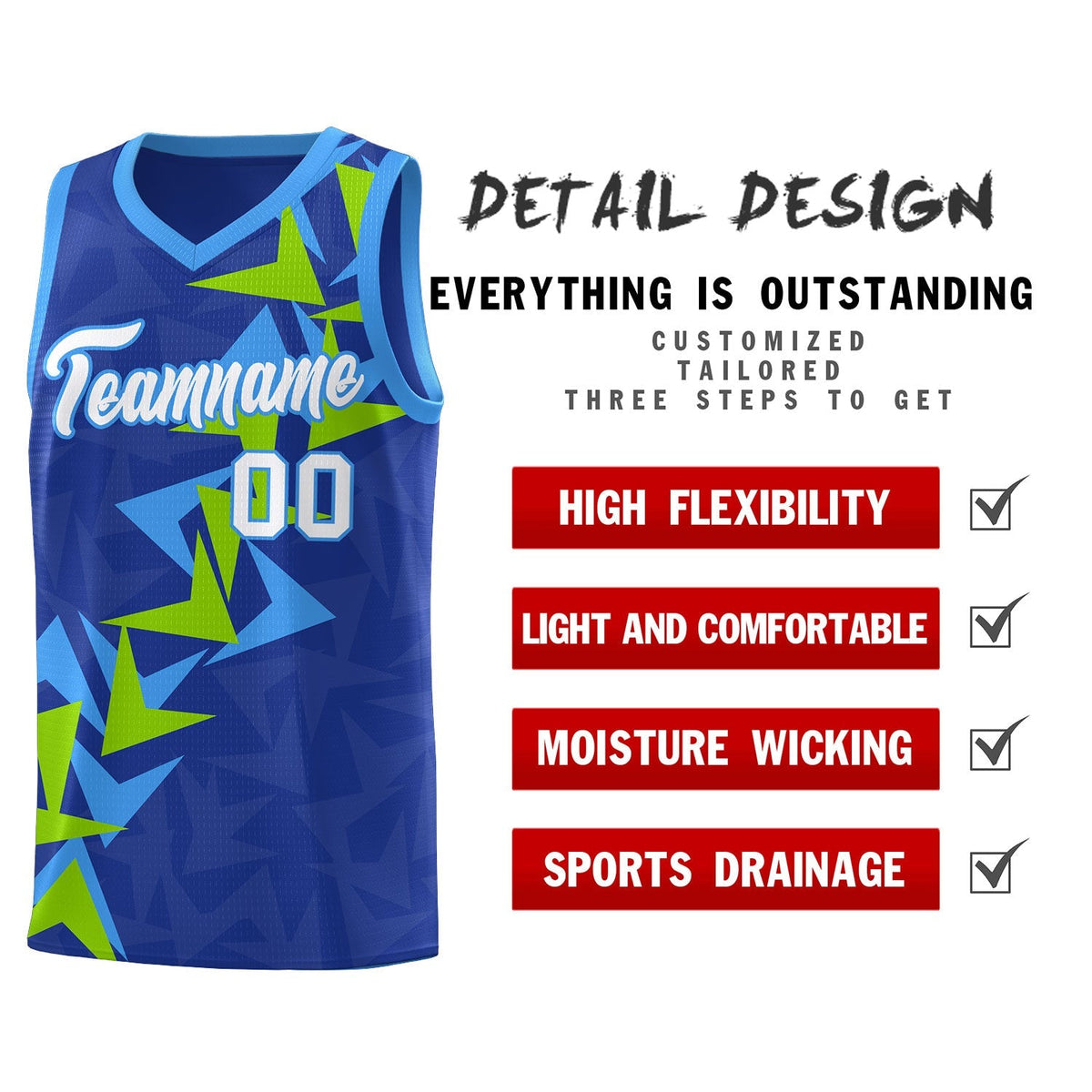 Custom Royal Boomerang Pattern Kits Basketball Jersey|KXKSHOP
