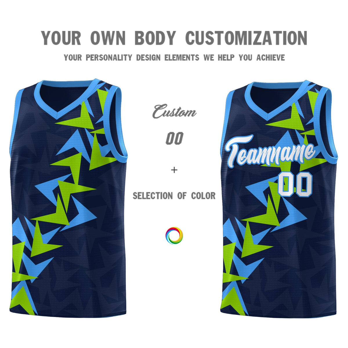 Custom Navy Boomerang Pattern Kits Basketball Jersey|KXKSHOP