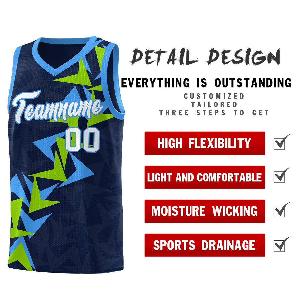 Custom Navy Boomerang Pattern Kits Basketball Jersey|KXKSHOP