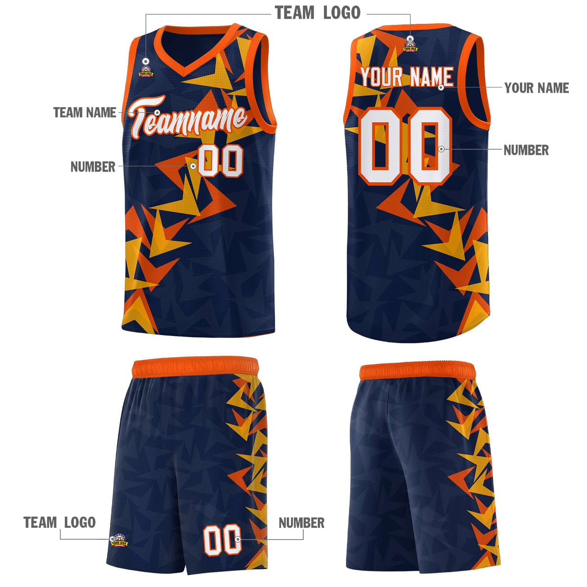 Custom Navy Boomerang Pattern Kits Basketball Jersey|KXKSHOP