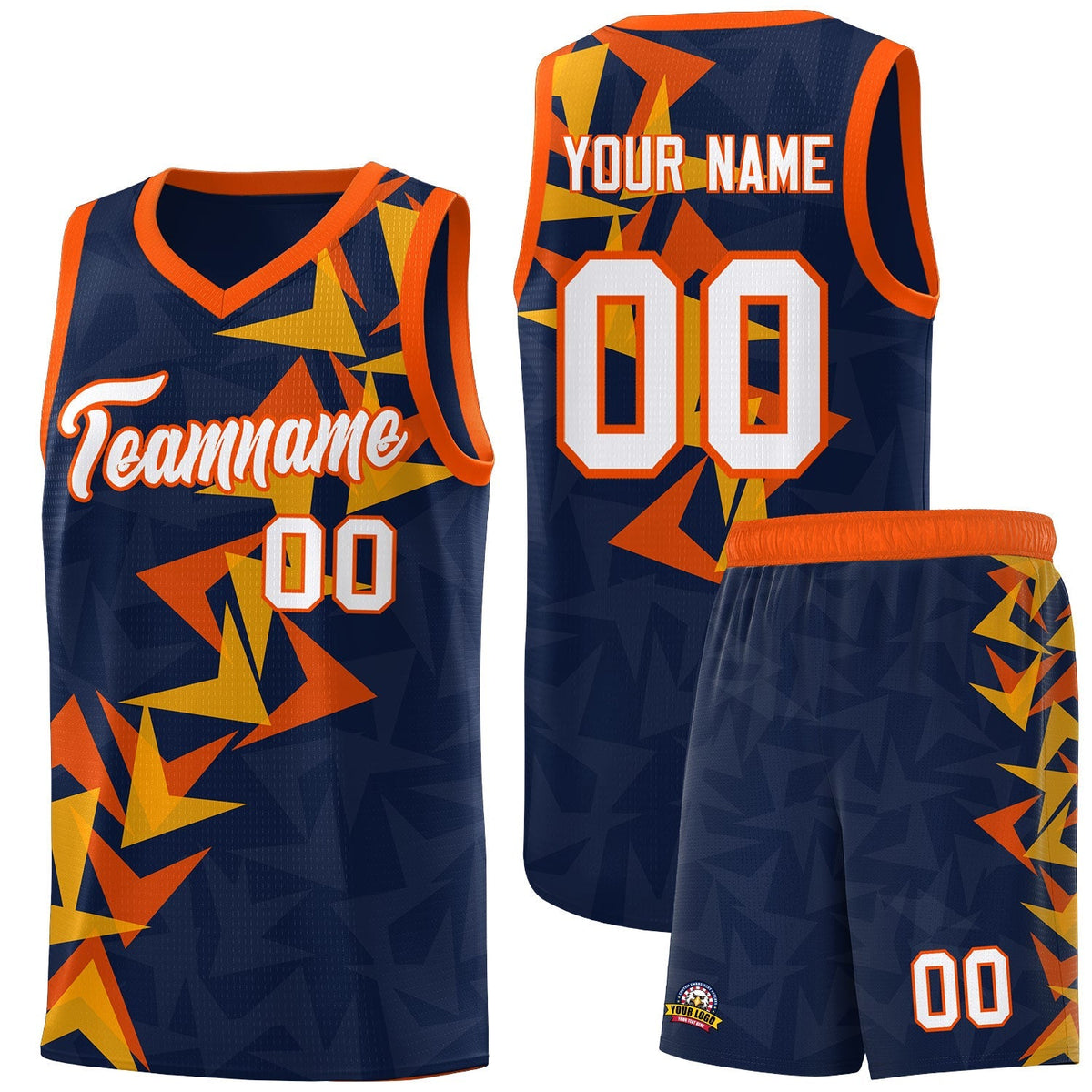 Custom Navy Boomerang Pattern Kits Basketball Jersey|KXKSHOP
