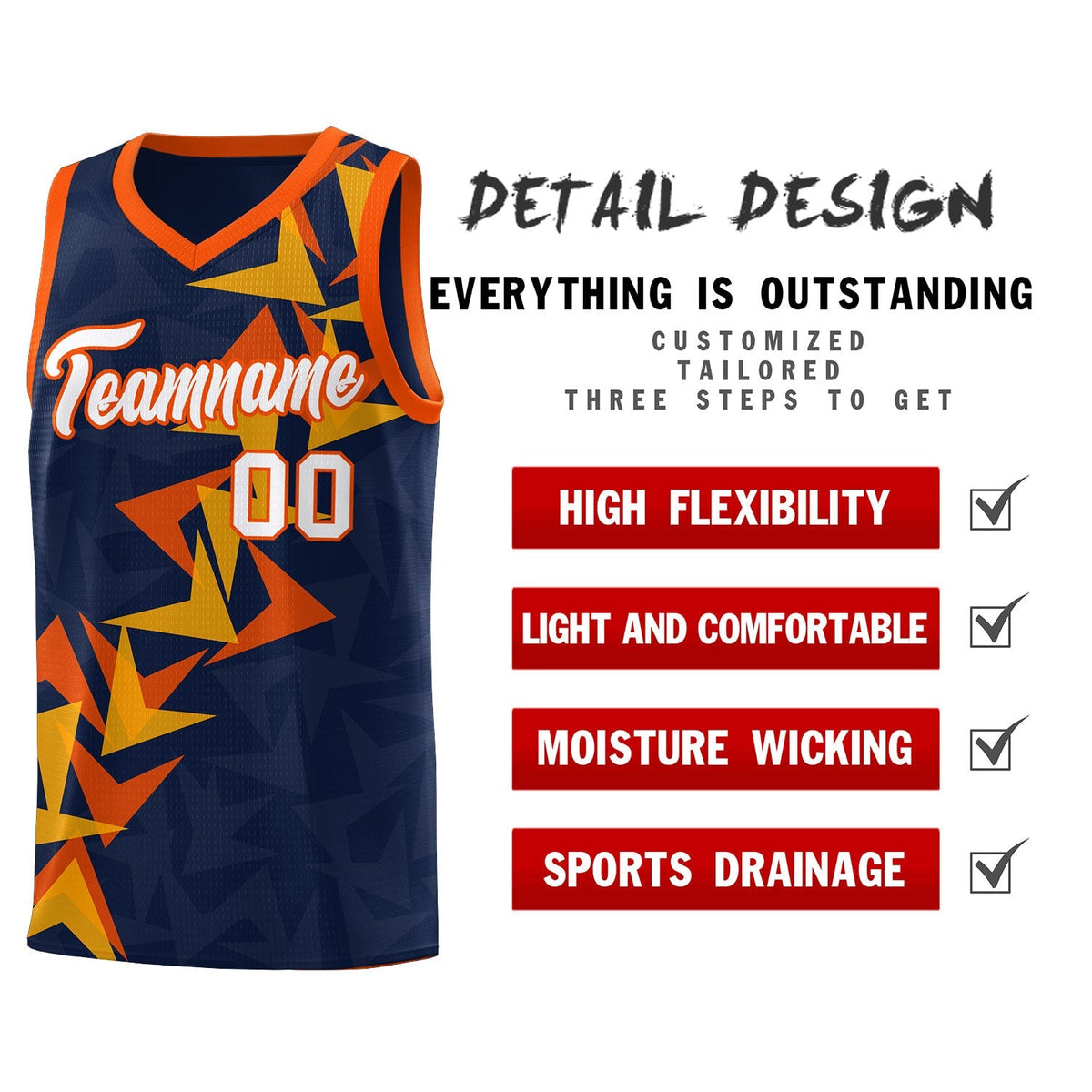 Custom Navy Boomerang Pattern Kits Basketball Jersey|KXKSHOP