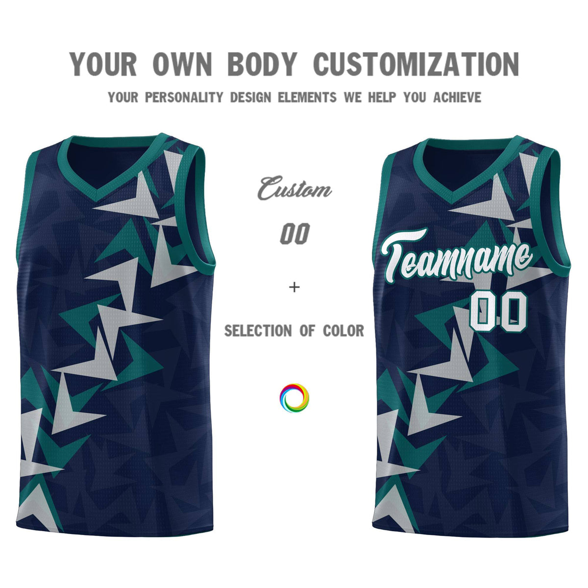 Custom Navy Boomerang Pattern Kits Basketball Jersey|KXKSHOP