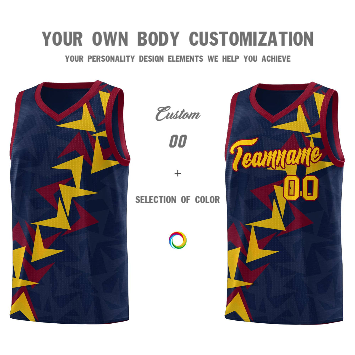 Custom Navy Boomerang Pattern Kits Basketball Jersey|KXKSHOP