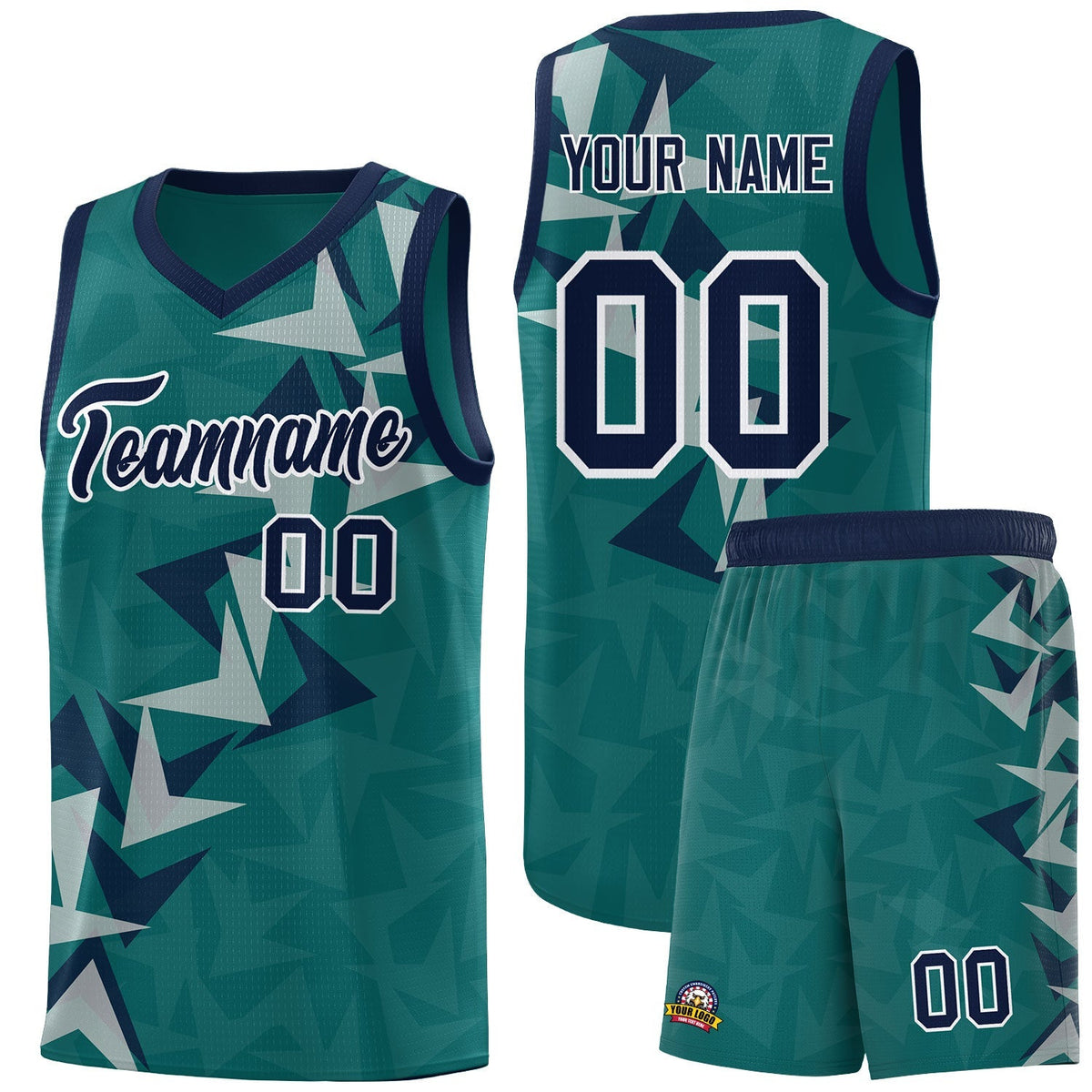 Custom Aqua Boomerang Pattern Kits Basketball Jersey|KXKSHOP