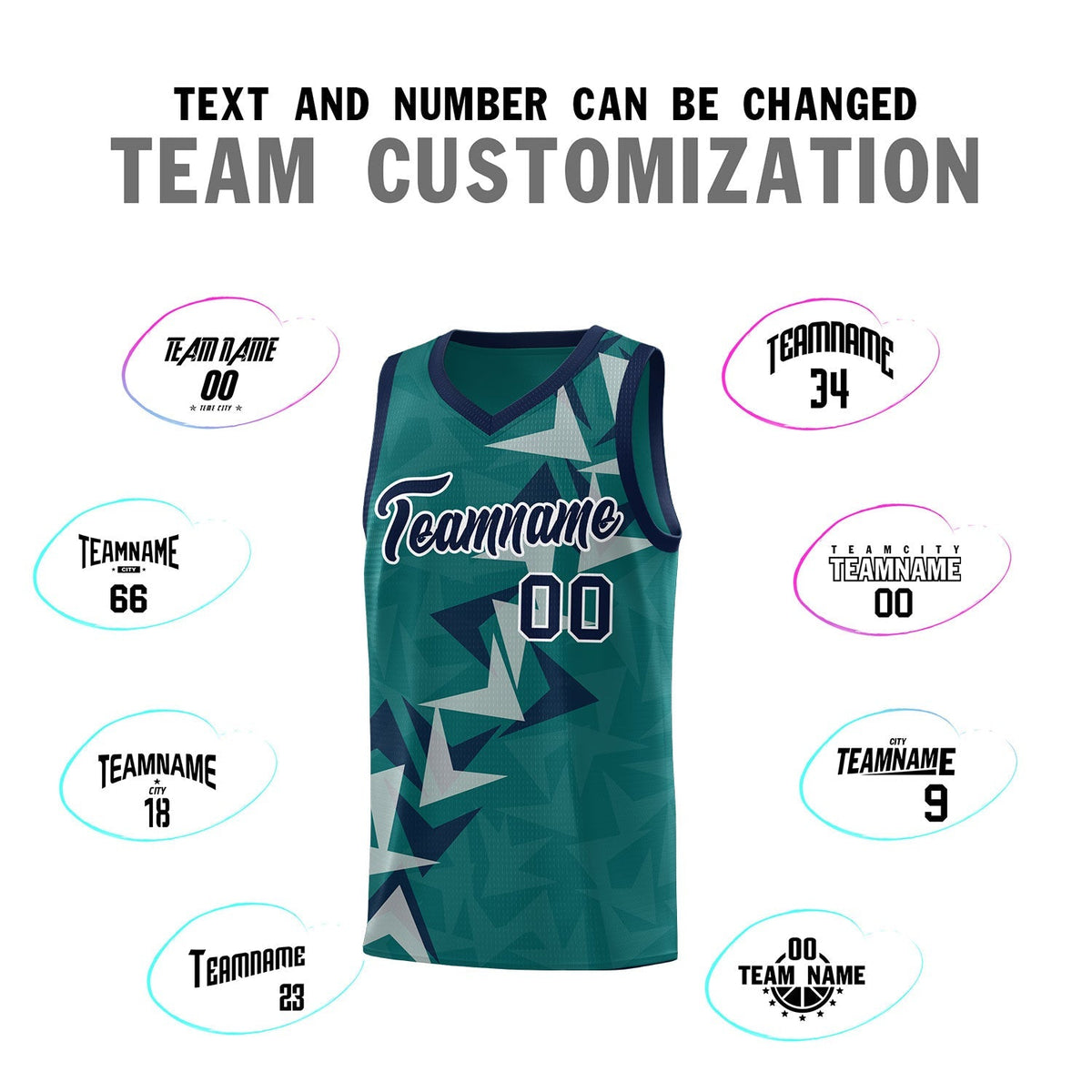 Custom Aqua Boomerang Pattern Kits Basketball Jersey|KXKSHOP