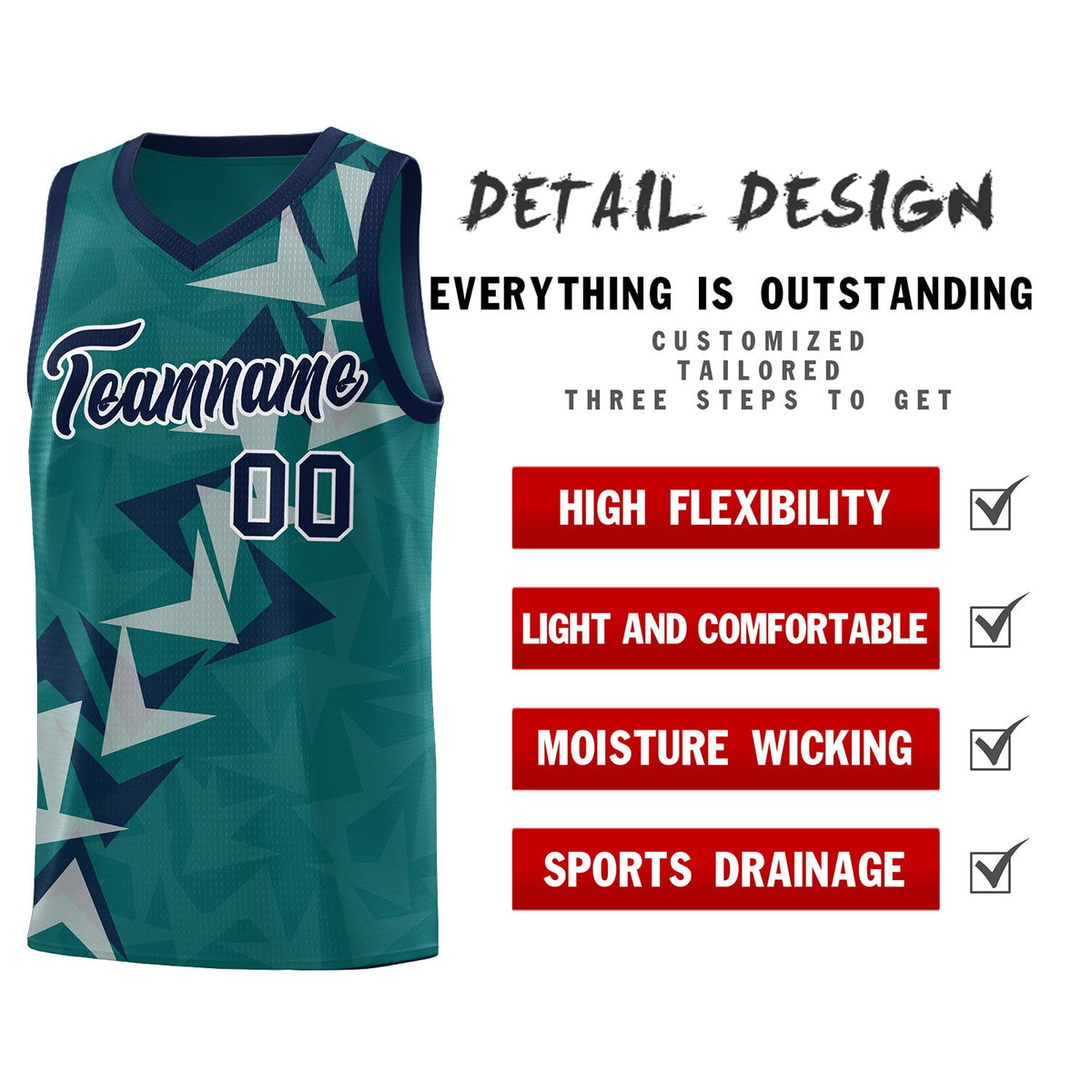 Custom Aqua Boomerang Pattern Kits Basketball Jersey|KXKSHOP