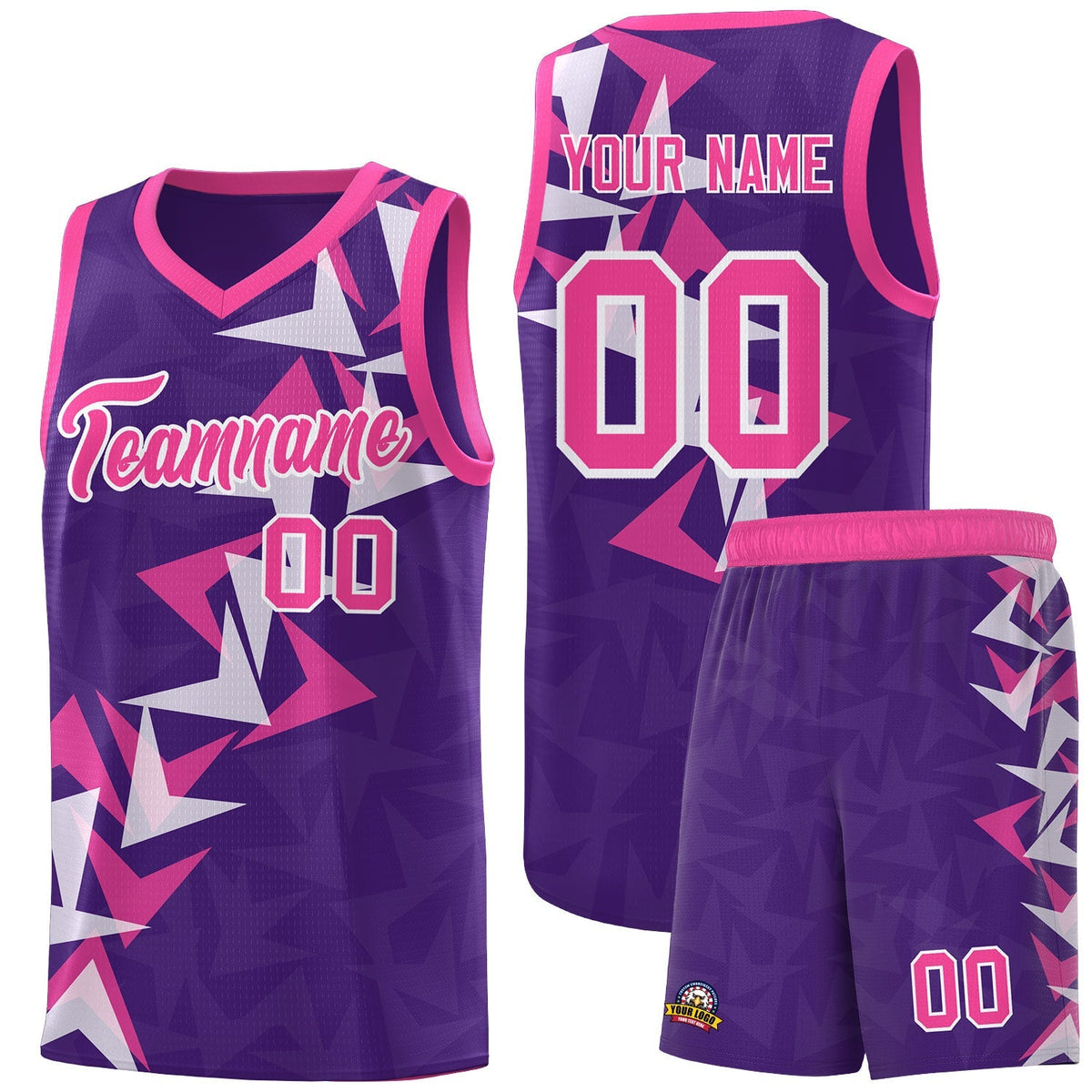 Custom Purple Boomerang Pattern Kits Basketball Jersey|KXKSHOP