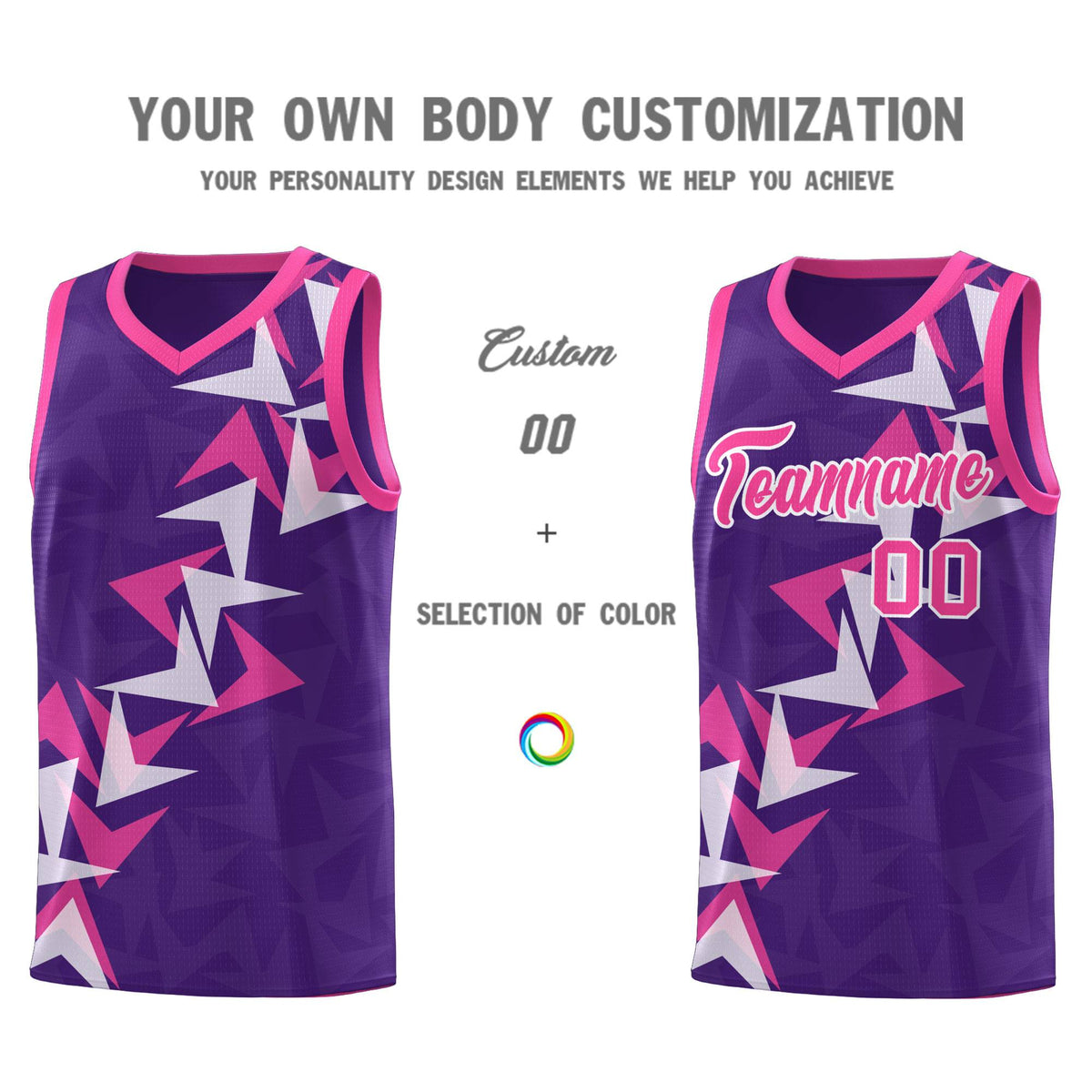 Custom Purple Boomerang Pattern Kits Basketball Jersey|KXKSHOP