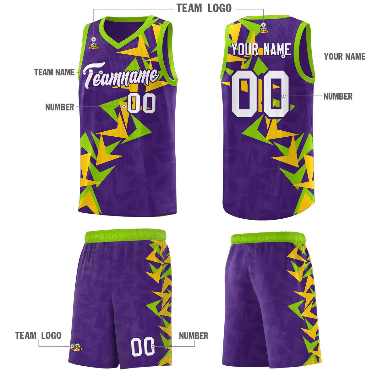 Custom Purple Boomerang Pattern Kits Basketball Jersey|KXKSHOP