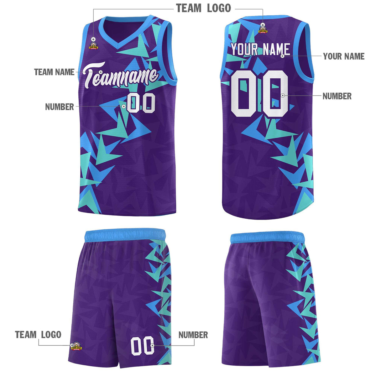 Custom Purple Boomerang Pattern Kits Basketball Jersey|KXKSHOP