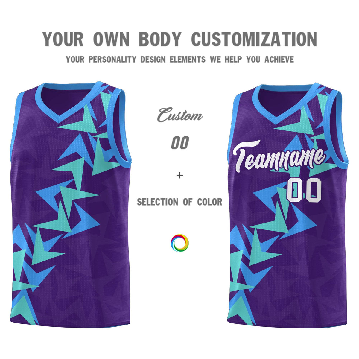 Custom Purple Boomerang Pattern Kits Basketball Jersey|KXKSHOP