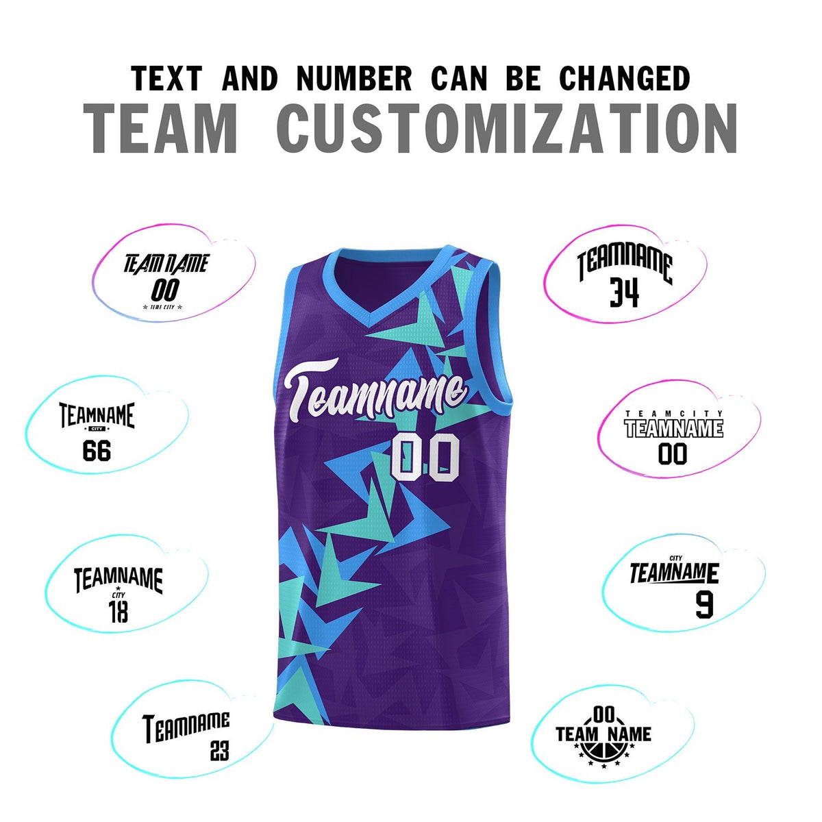 Custom Purple Boomerang Pattern Kits Basketball Jersey|KXKSHOP
