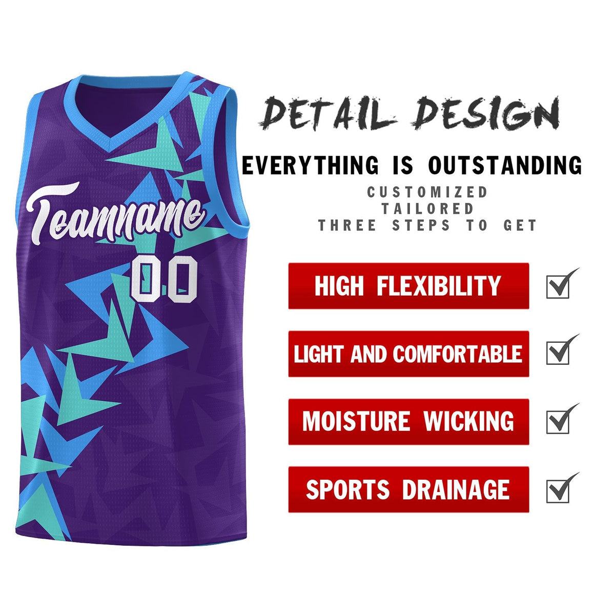 Custom Purple Boomerang Pattern Kits Basketball Jersey|KXKSHOP