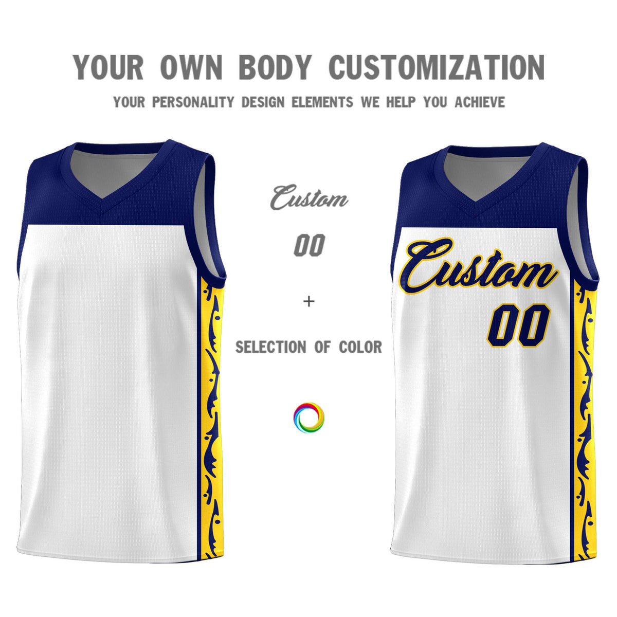 Custom White Side Pattern Sports Uniform Basketball Jersey|KXKSHOP