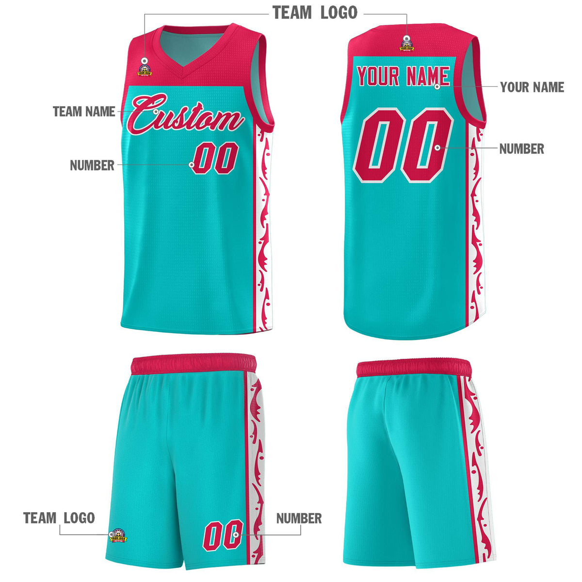 Custom Bright Green Side Pattern Sports Uniform Basketball Jersey|KXKSHOP