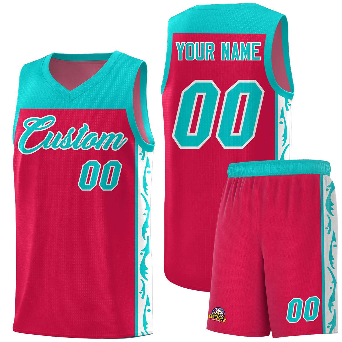 Custom Red Side Pattern Sports Uniform Basketball Jersey|KXKSHOP