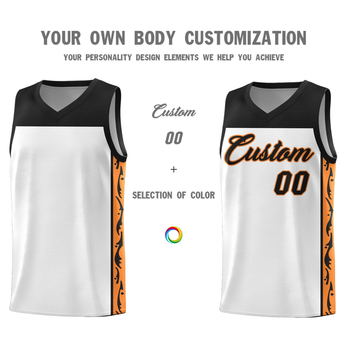 Custom White Side Pattern Sports Uniform Basketball Jersey|KXKSHOP