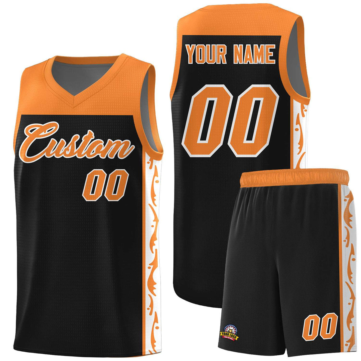 Custom Black Side Pattern Sports Uniform Basketball Jersey|KXKSHOP