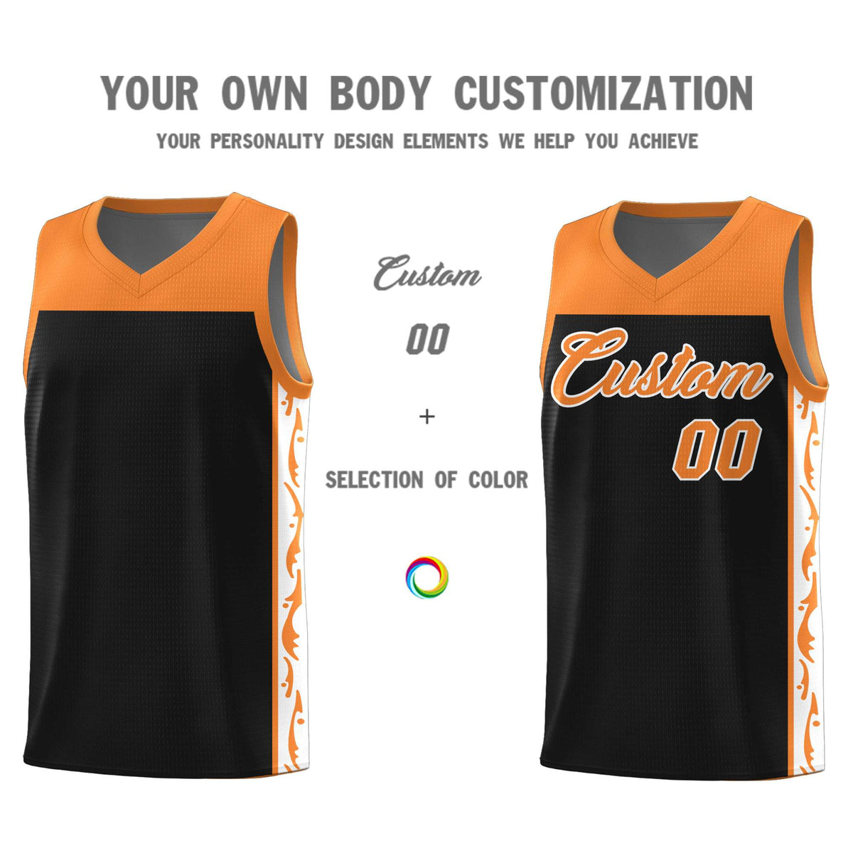Custom Black Side Pattern Sports Uniform Basketball Jersey|KXKSHOP