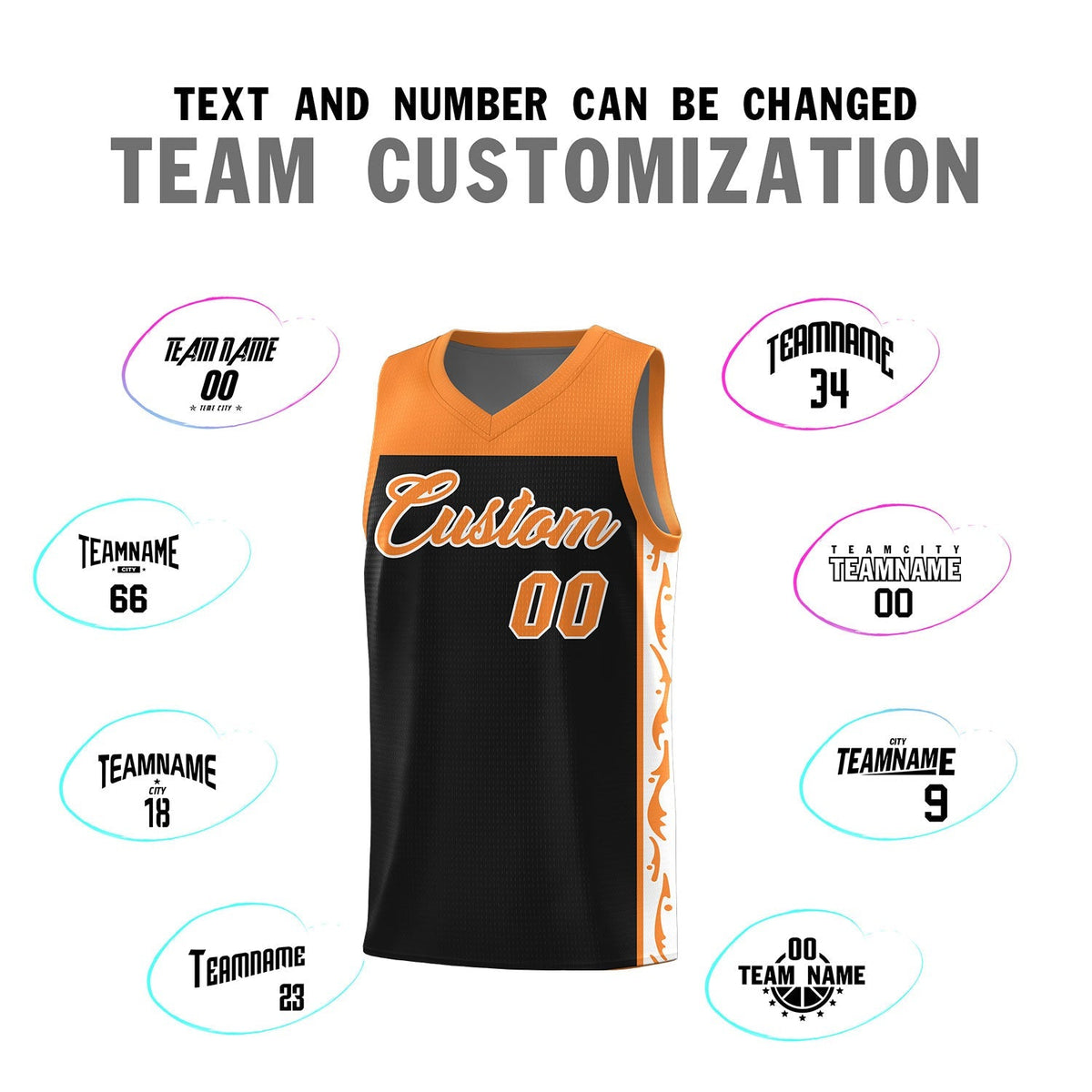Custom Black Side Pattern Sports Uniform Basketball Jersey|KXKSHOP