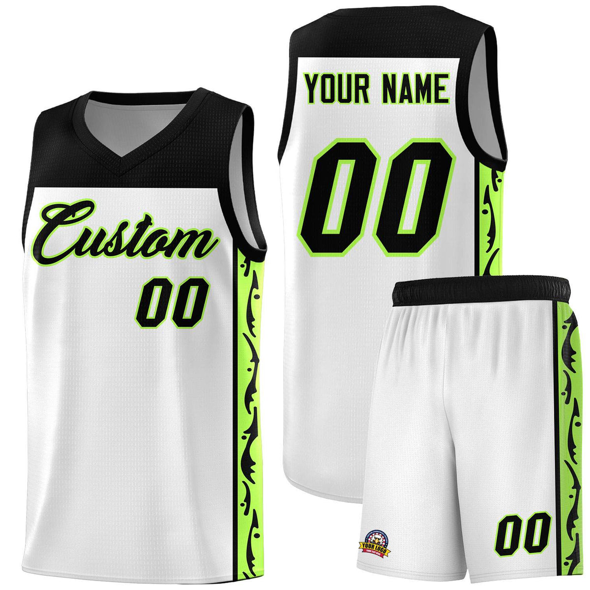 Custom White Side Pattern Sports Uniform Basketball Jersey|KXKSHOP