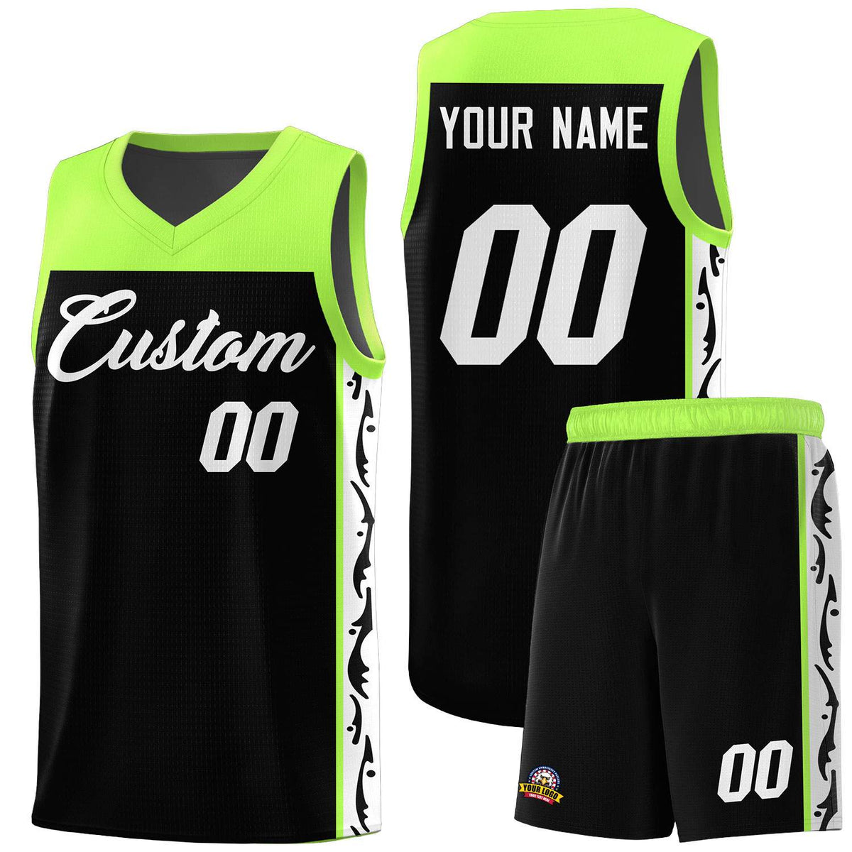 Custom Black Side Pattern Sports Uniform Basketball Jersey|KXKSHOP