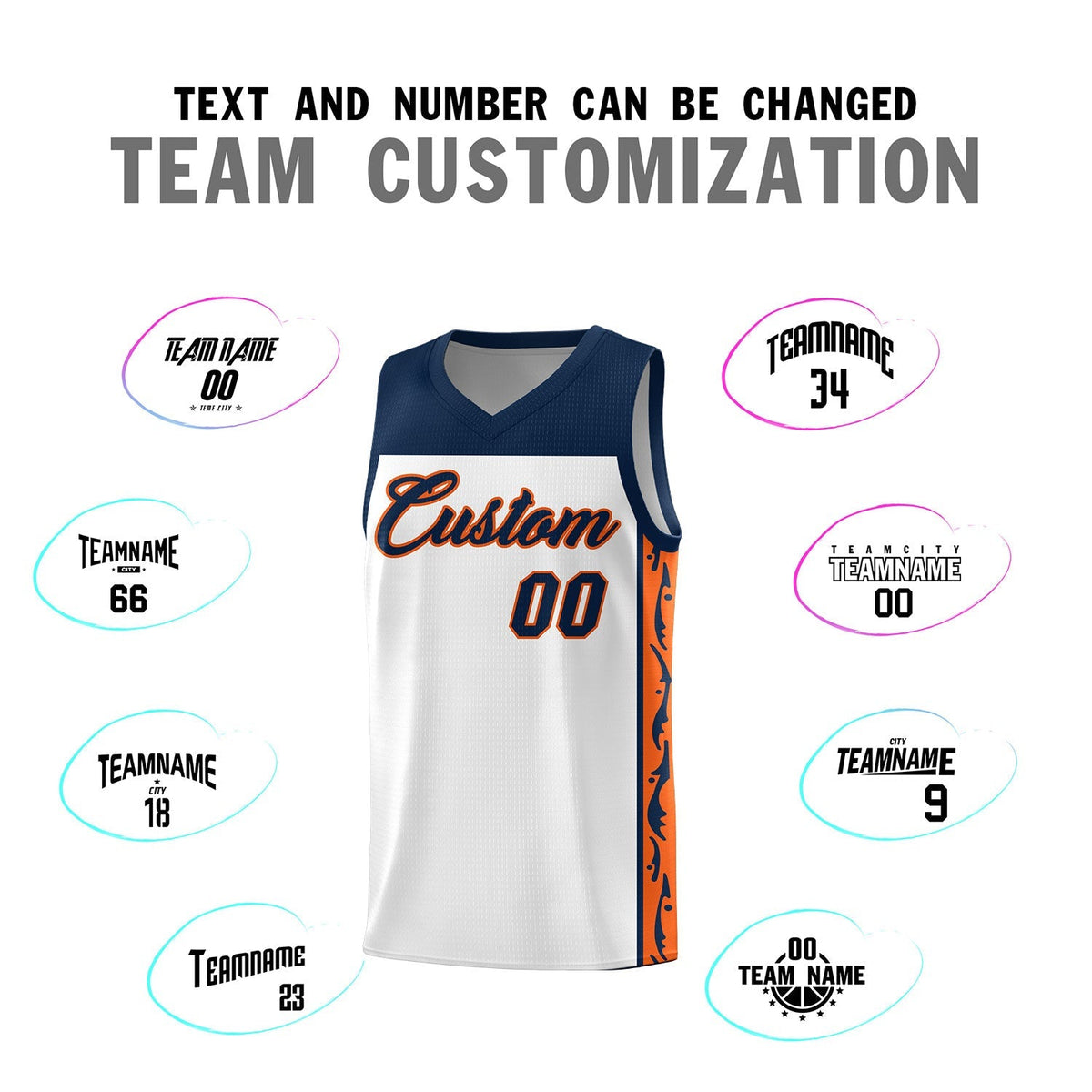 Custom White Side Pattern Sports Uniform Basketball Jersey|KXKSHOP
