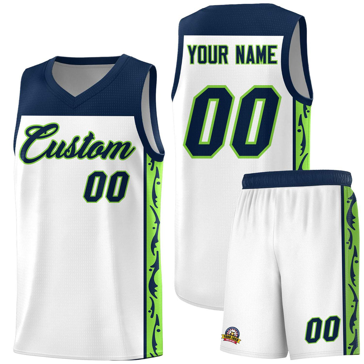 Custom White Side Pattern Sports Uniform Basketball Jersey|KXKSHOP