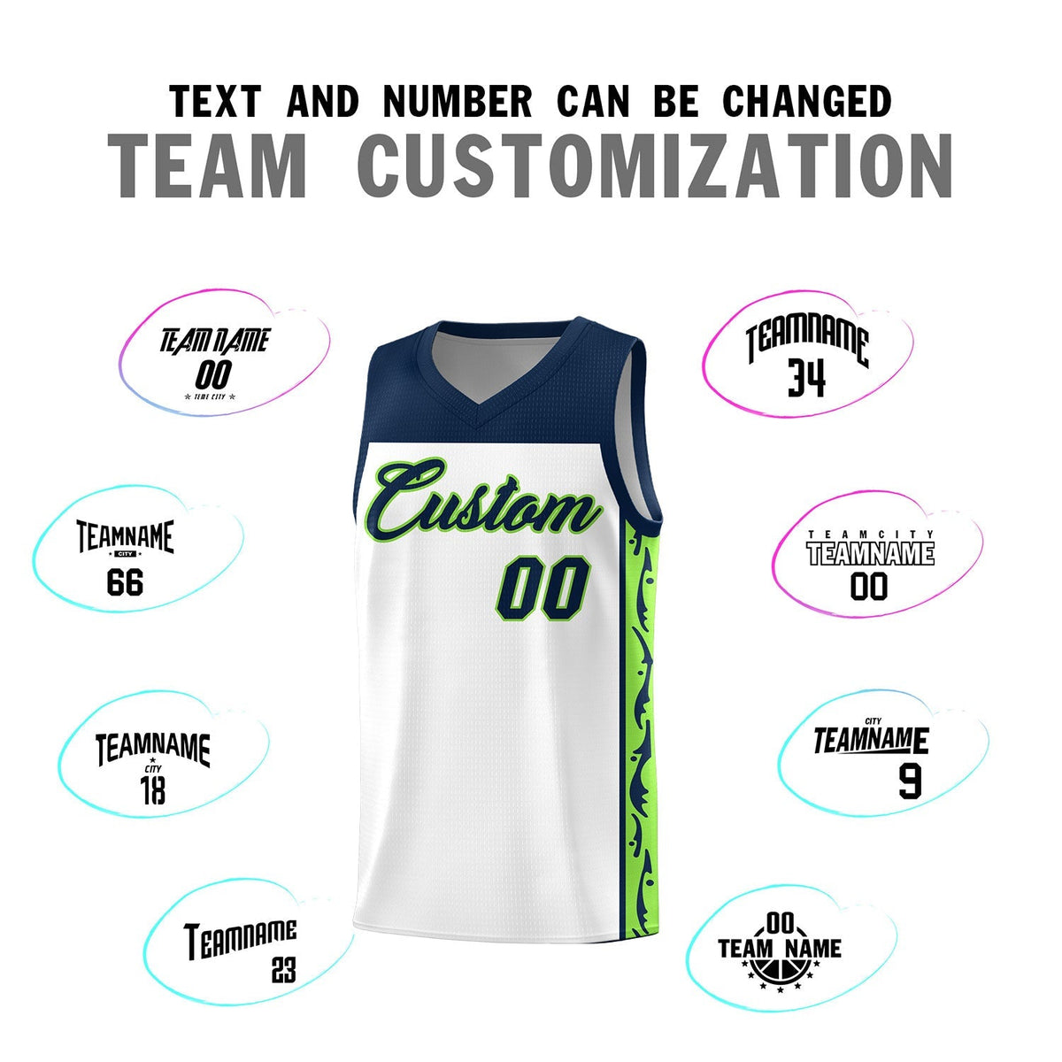 Custom White Side Pattern Sports Uniform Basketball Jersey|KXKSHOP