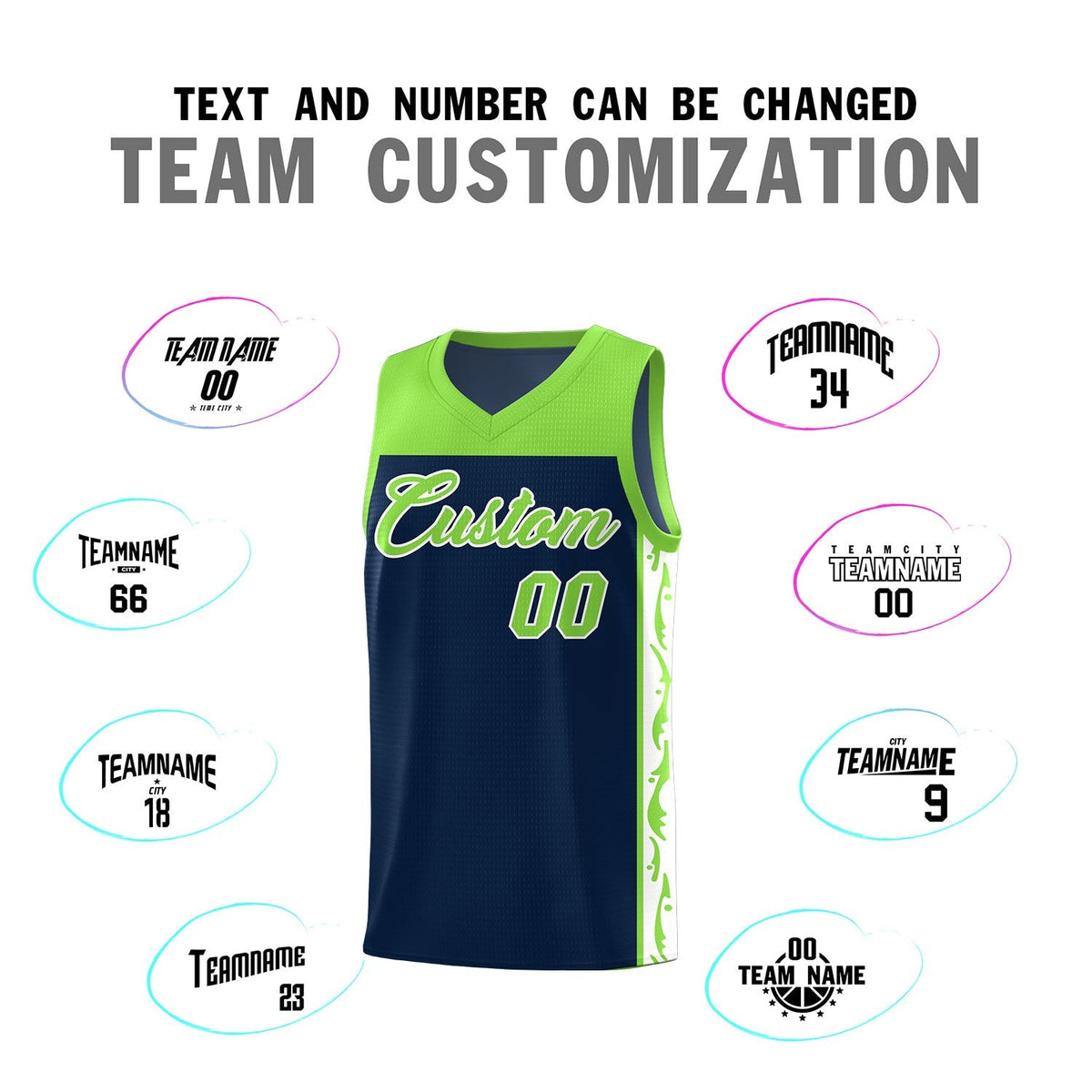Custom Navy Side Pattern Sports Uniform Basketball Jersey|KXKSHOP