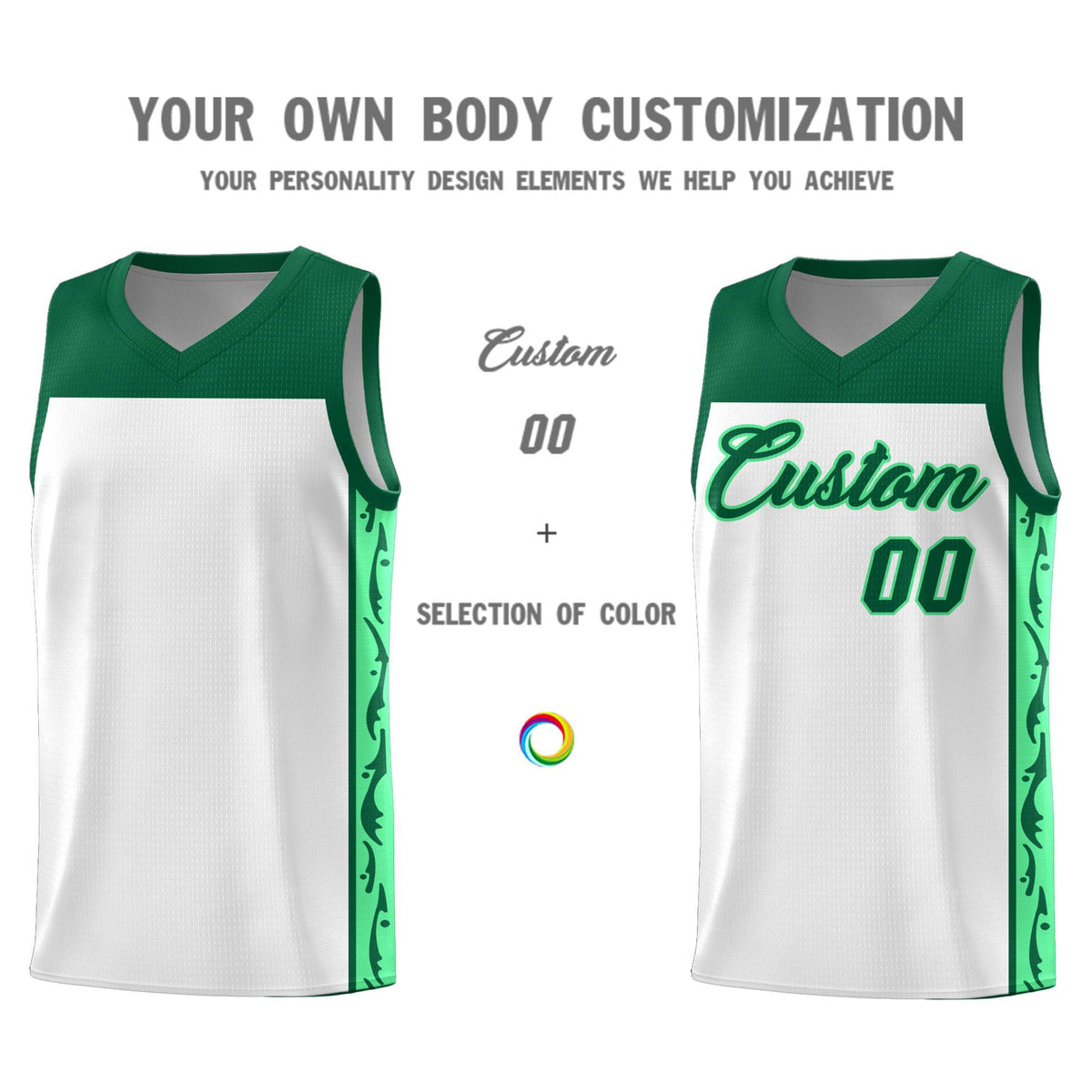 Custom White Side Pattern Sports Uniform Basketball Jersey|KXKSHOP