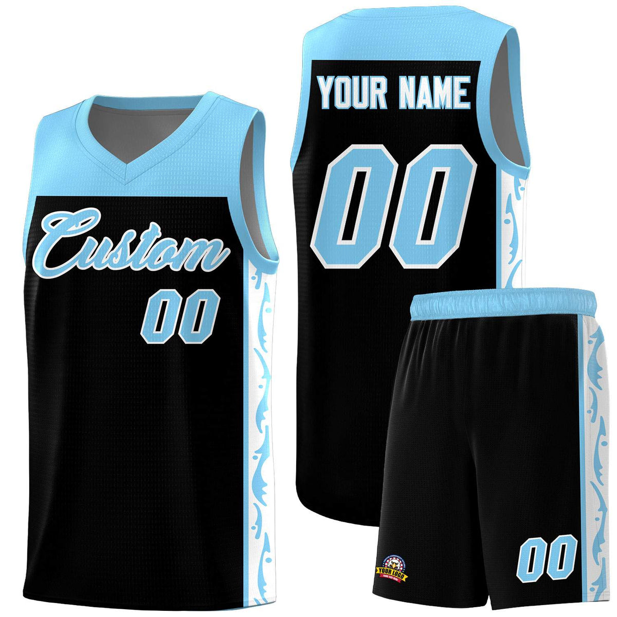 Custom Black Side Pattern Sports Uniform Basketball Jersey|KXKSHOP