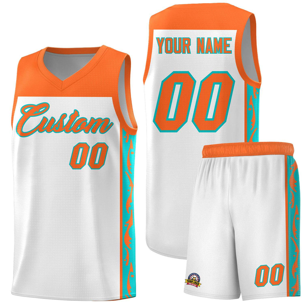 Custom White Side Pattern Sports Uniform Basketball Jersey|KXKSHOP