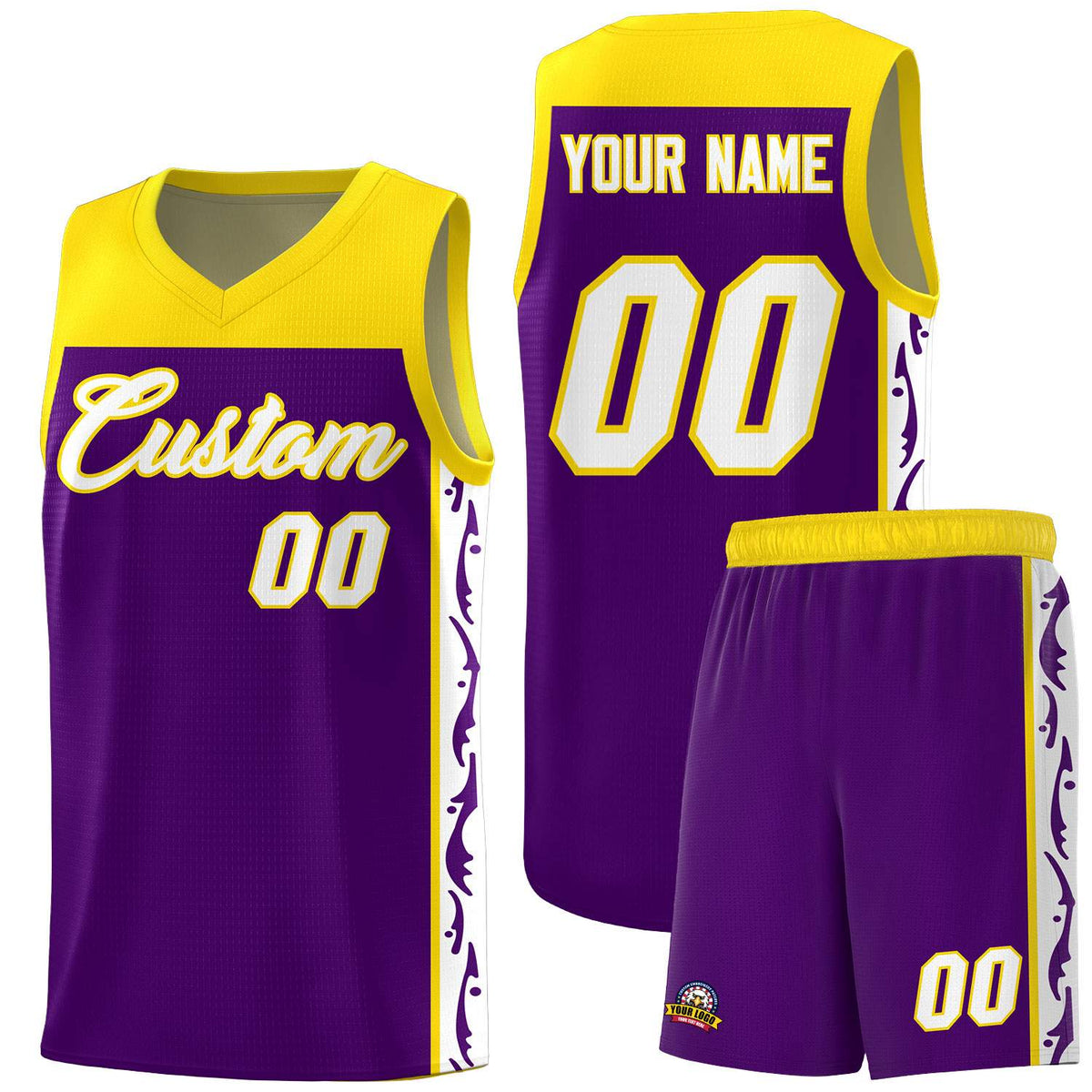 Custom Purple Side Pattern Sports Uniform Basketball Jersey|KXKSHOP
