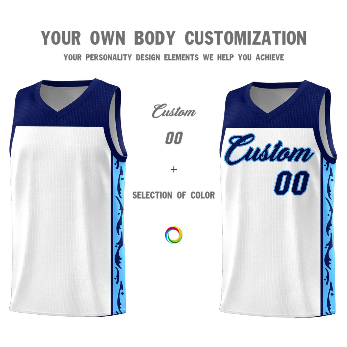 Custom White Side Pattern Sports Uniform Basketball Jersey|KXKSHOP