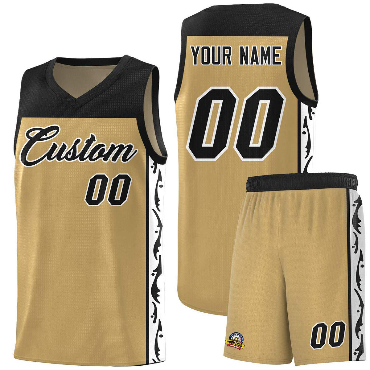 Custom Light Brown Side Pattern Sports Uniform Basketball Jersey|KXKSHOP
