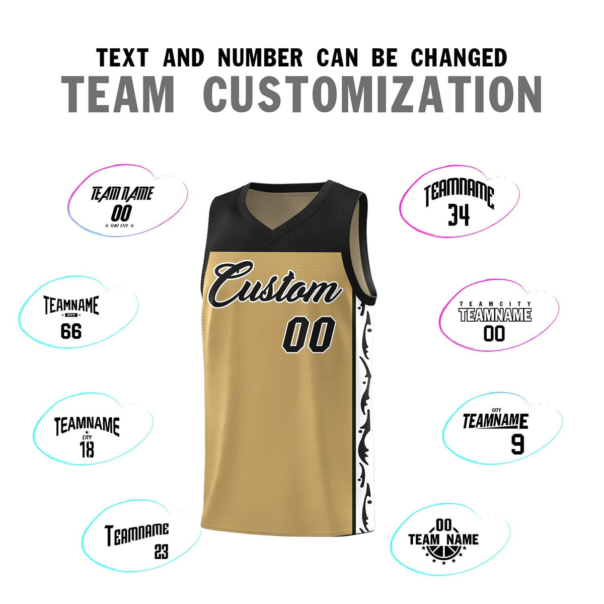 Custom Light Brown Side Pattern Sports Uniform Basketball Jersey|KXKSHOP