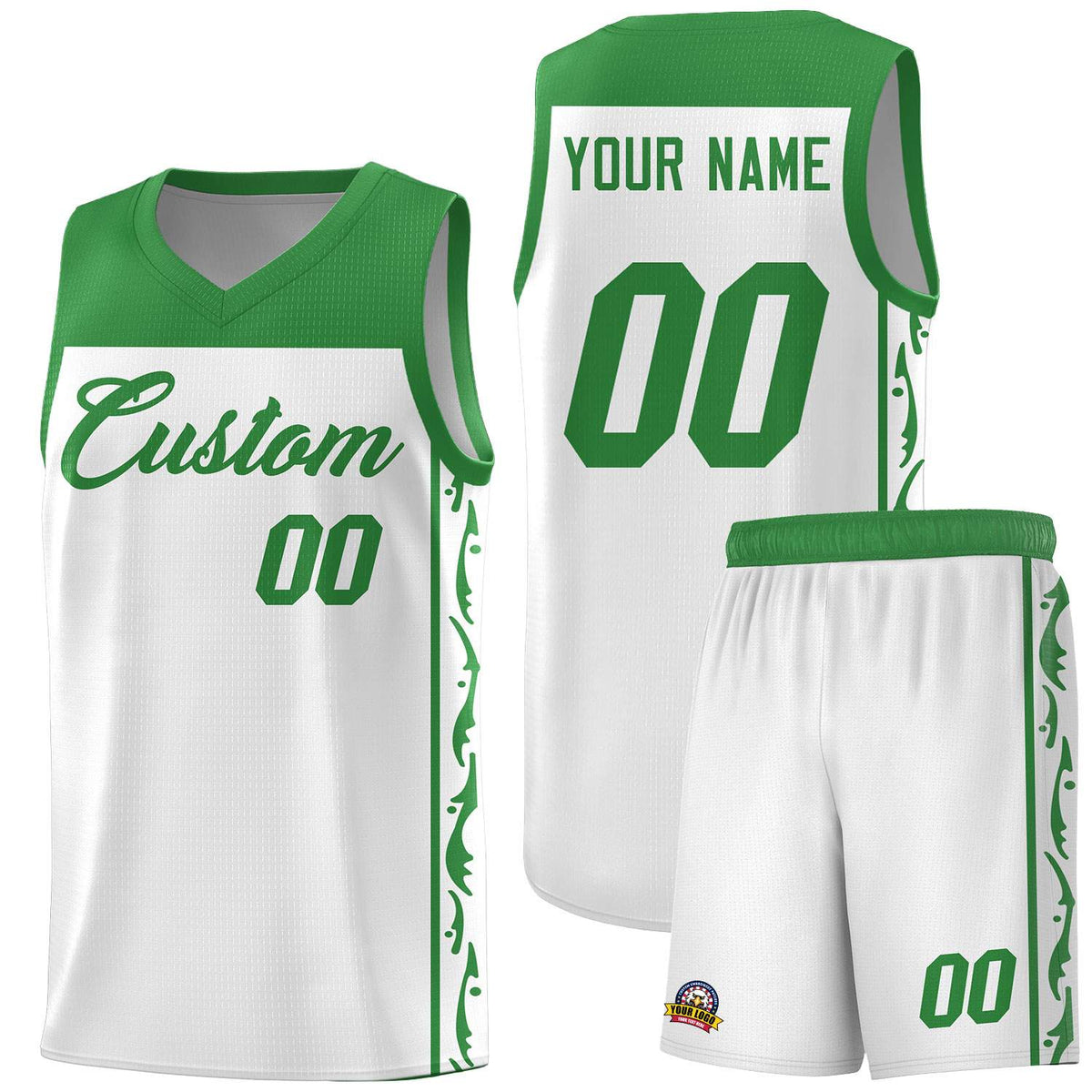 Custom White Side Pattern Sports Uniform Basketball Jersey|KXKSHOP