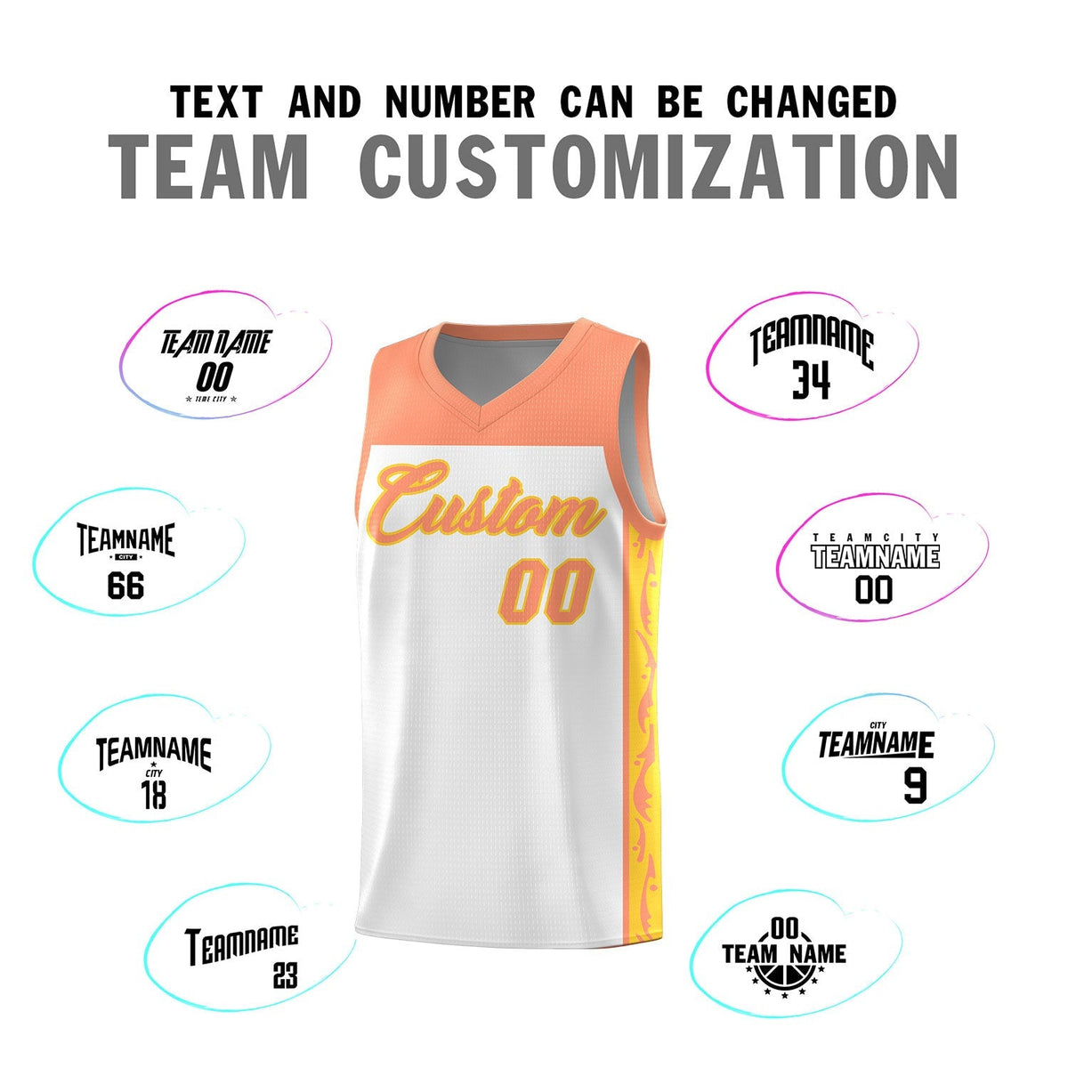 Custom White Side Pattern Sports Uniform Basketball Jersey|KXKSHOP