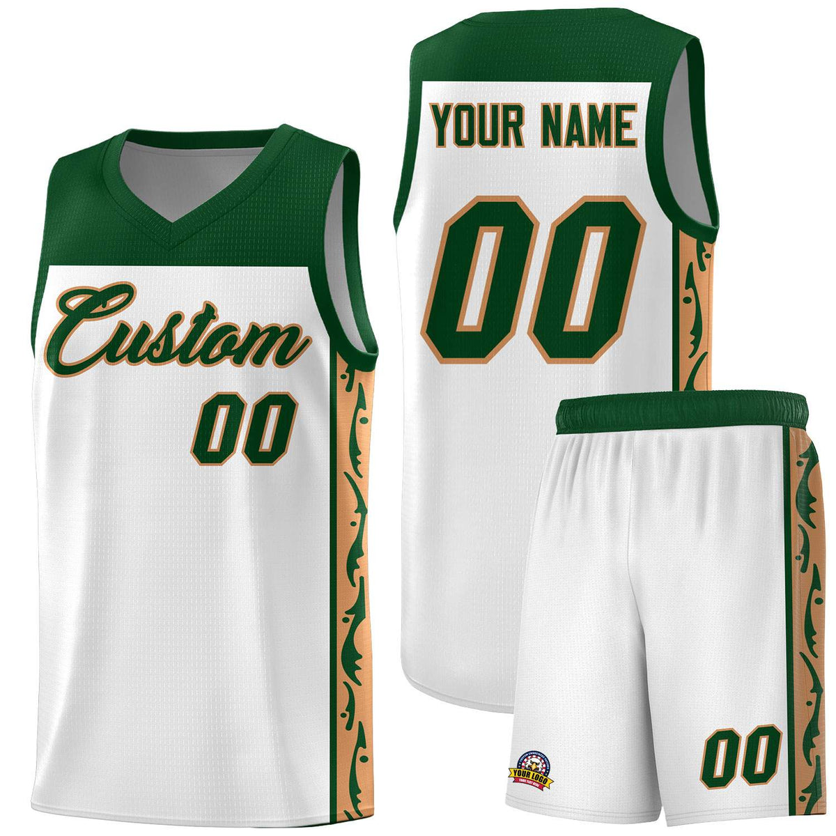 Custom White Side Pattern Sports Uniform Basketball Jersey|KXKSHOP