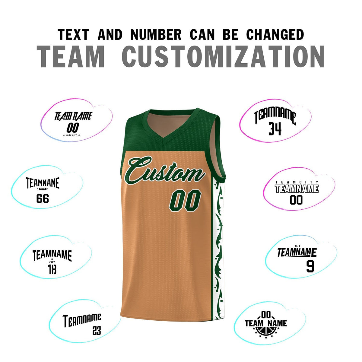 Custom Light Brown Side Pattern Sports Uniform Basketball Jersey|KXKSHOP