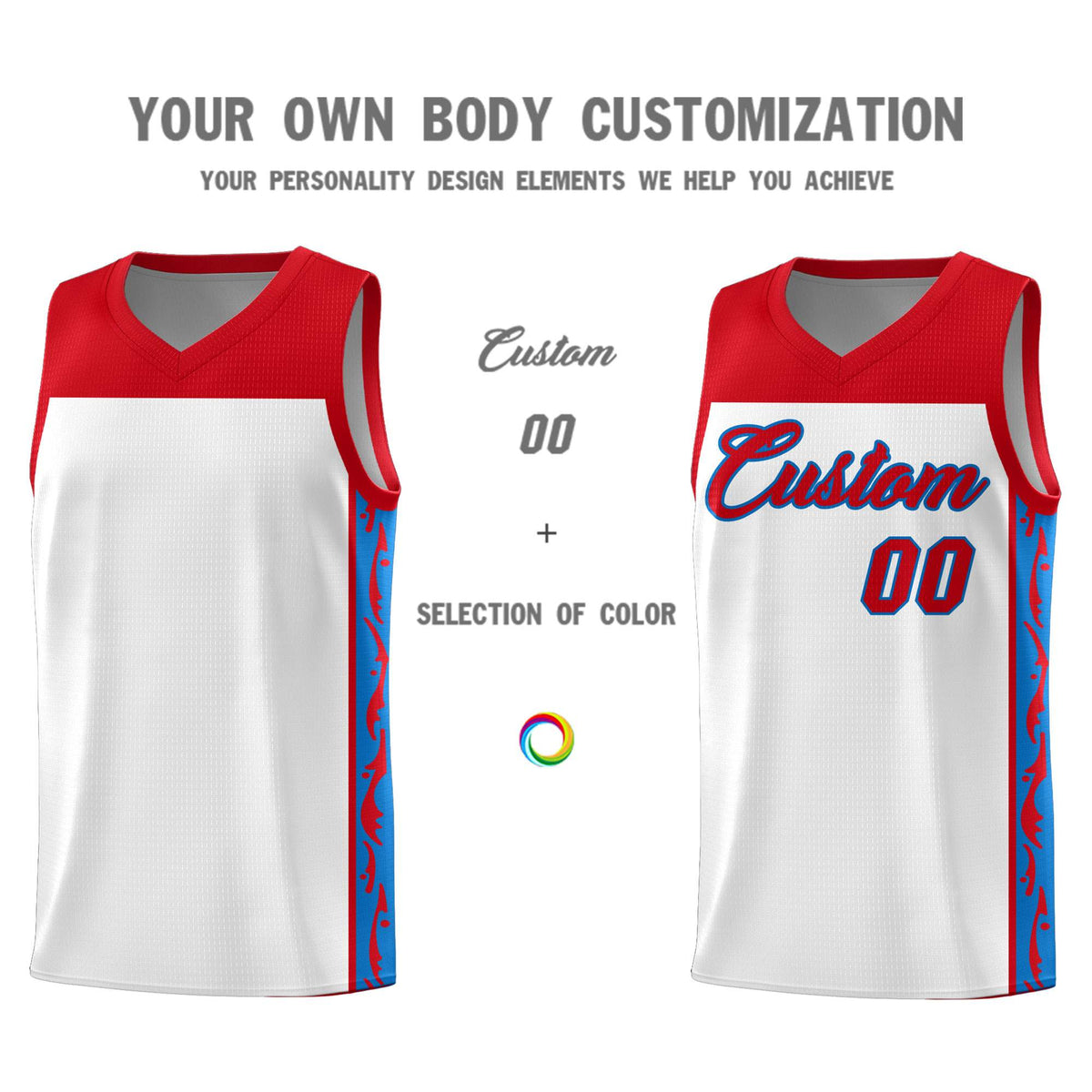 Custom White Side Pattern Sports Uniform Basketball Jersey|KXKSHOP