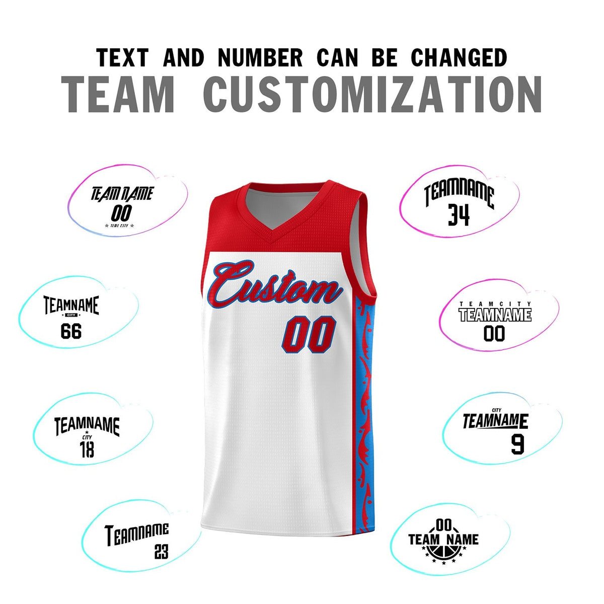 Custom White Side Pattern Sports Uniform Basketball Jersey|KXKSHOP