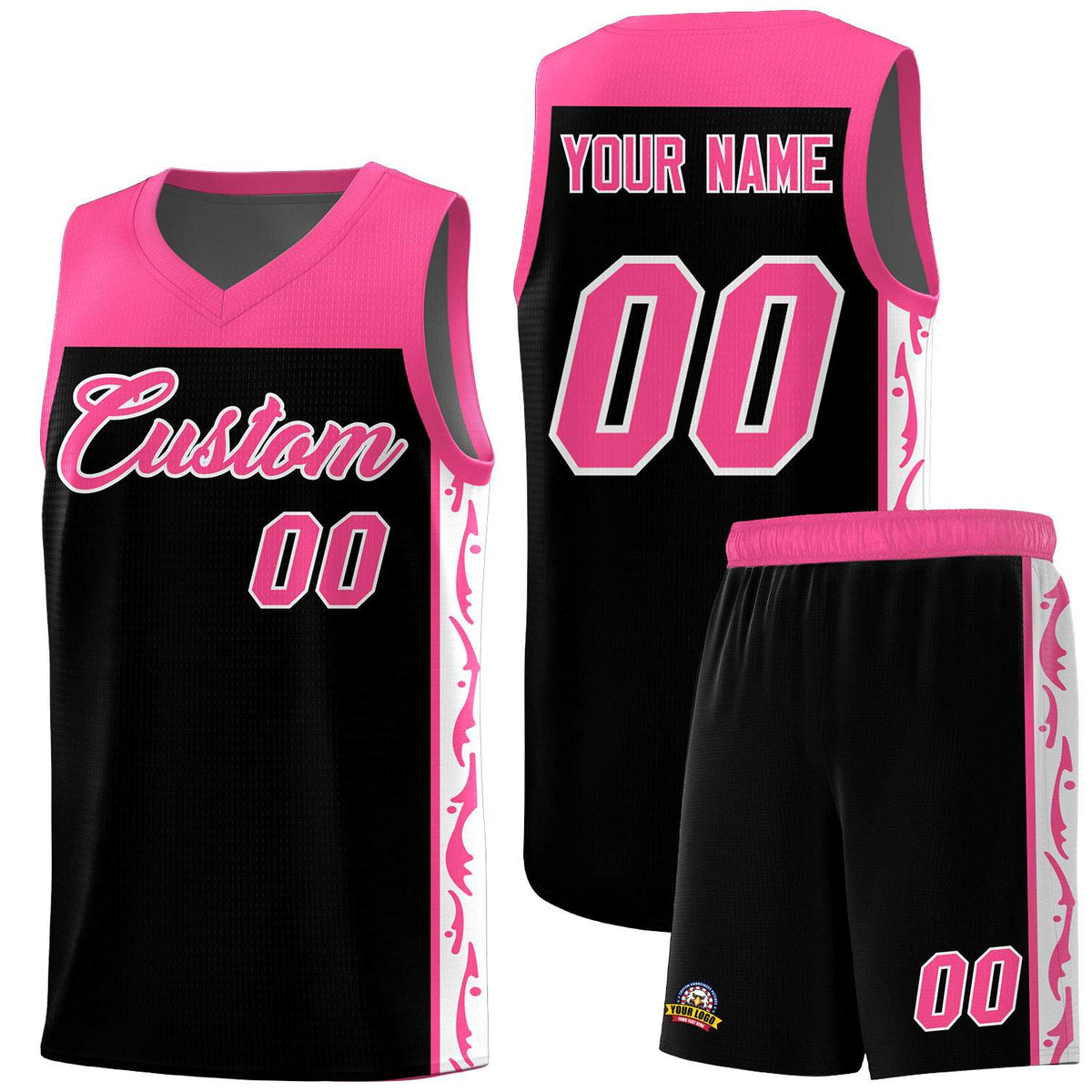 Custom Black Side Pattern Sports Uniform Basketball Jersey|KXKSHOP