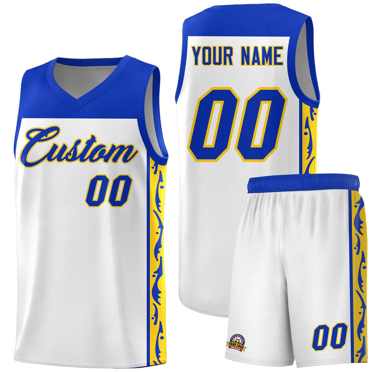 Custom White Side Pattern Sports Uniform Basketball Jersey|KXKSHOP
