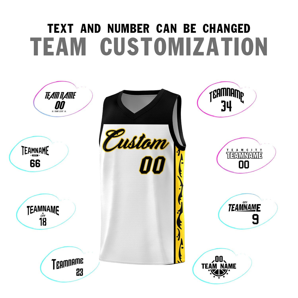Custom White Side Pattern Sports Uniform Basketball Jersey|KXKSHOP